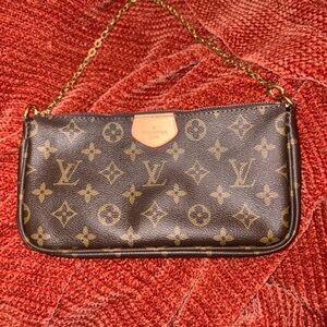 Louis Vuitton Brown and Gold Monogram Wristlet